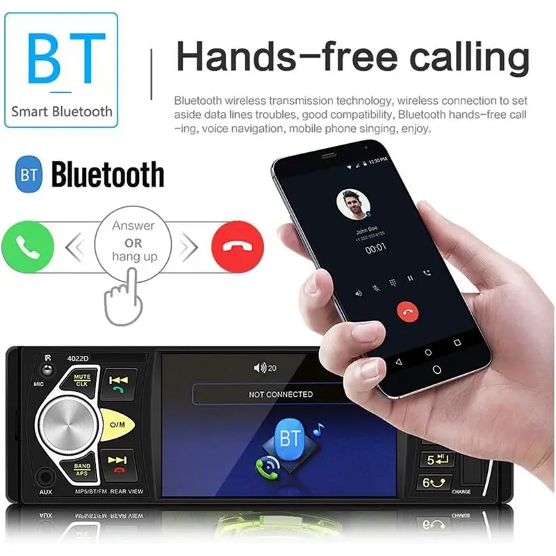 Y65A Car Radio 1 Din Stereo MP5 Player Bluetooth FM USB Autoradio 4.1 Inch Support Rear View Mirrolink Steering Wheel Control