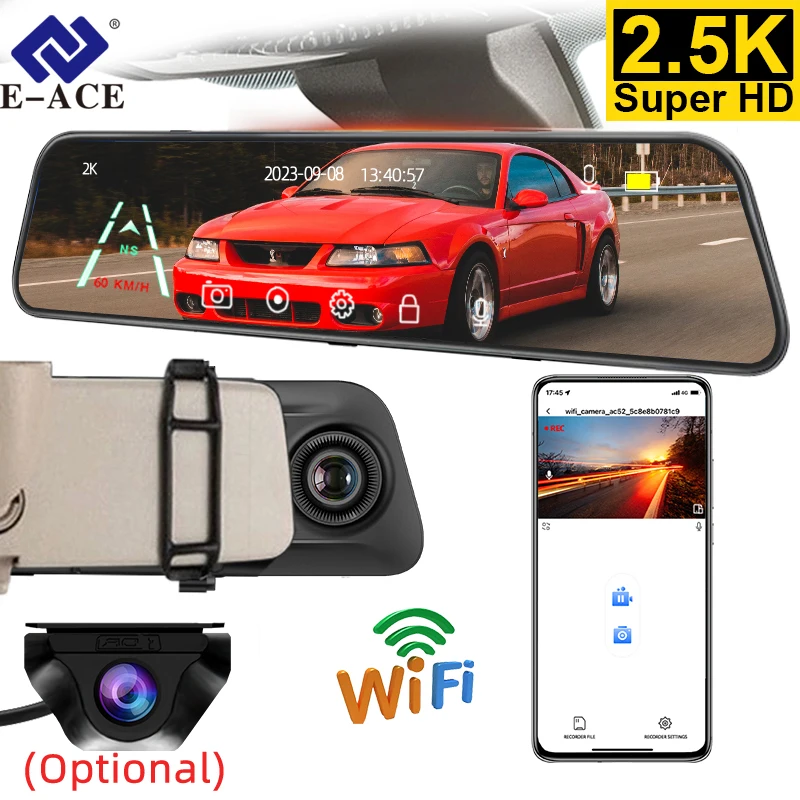 

Видеорегистратор E-ACE, 800 мега, 12-дюймовый сенсорный экран, зеркало для автомобильной комнаты, видеорегистратор для автомобилей, видеорегистратор с Sony RearView, лето