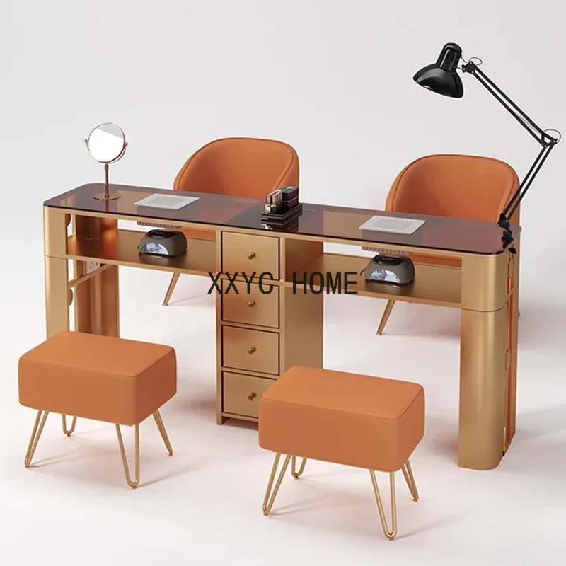 Modern Designer Nail Table Drawer Dressing Auxiliary Professional Manicure Table Aesthetic Nageltisch Equipment LJ50MT