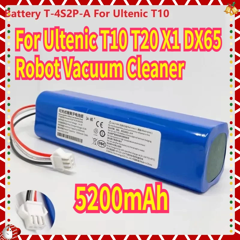 

14.4V New 5200mAh Li-ion Battery T-4S2P-A T9 T8 T5 for Ultenic T10 T20 X1 DX65 Robot Vacuum Cleaner