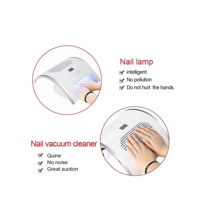 new 2 in 1 nail vacuum cleaner phototherapy machine quick-drying nail lamp dust removal phototherapy integrated machine