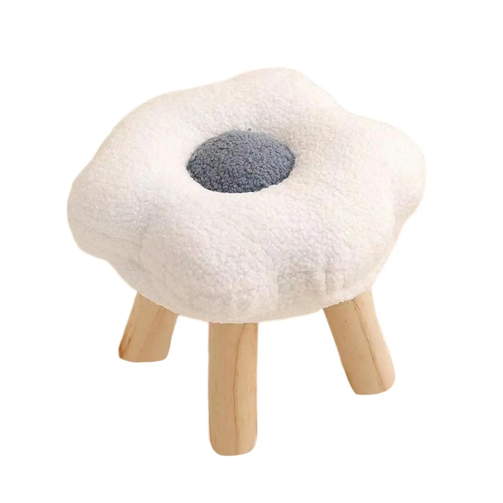 Footrest Pouf Cartoon Flower Shaped Sofa Footstool for Playroom Bedside Porch