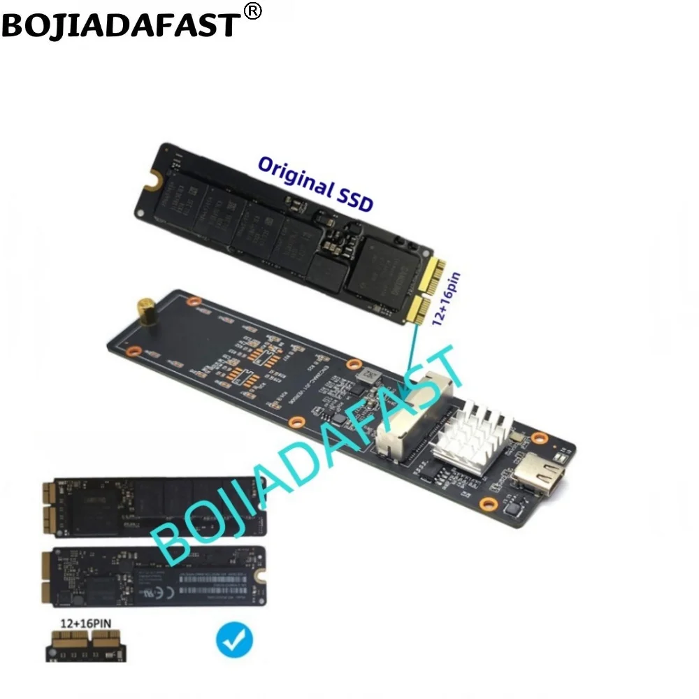 20Gbps USB 3.2 Type-C to 12+16Pin Original SSD Enclosure Case + Data Cable for 2013 2014 2015 2016 2017 MacBooks Air Pro