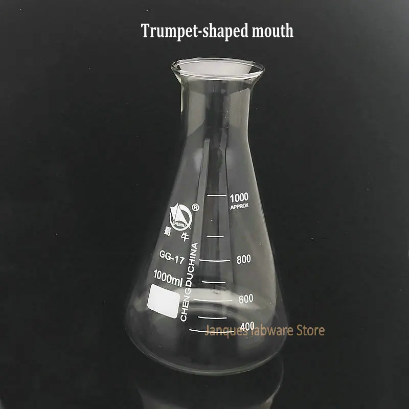 1piece Laboratory Borosilicate Glass Triangular Flask with trumpet-shaped mouth 50 to 1000ml Chemical experiment container