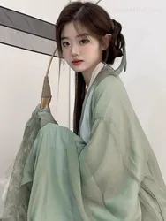 Hanfu Dress Women Ancient Chinese Traditional Hanfu Set Female Cosplay Costume Summer Hanfu Green Jacket With White Dress Sets