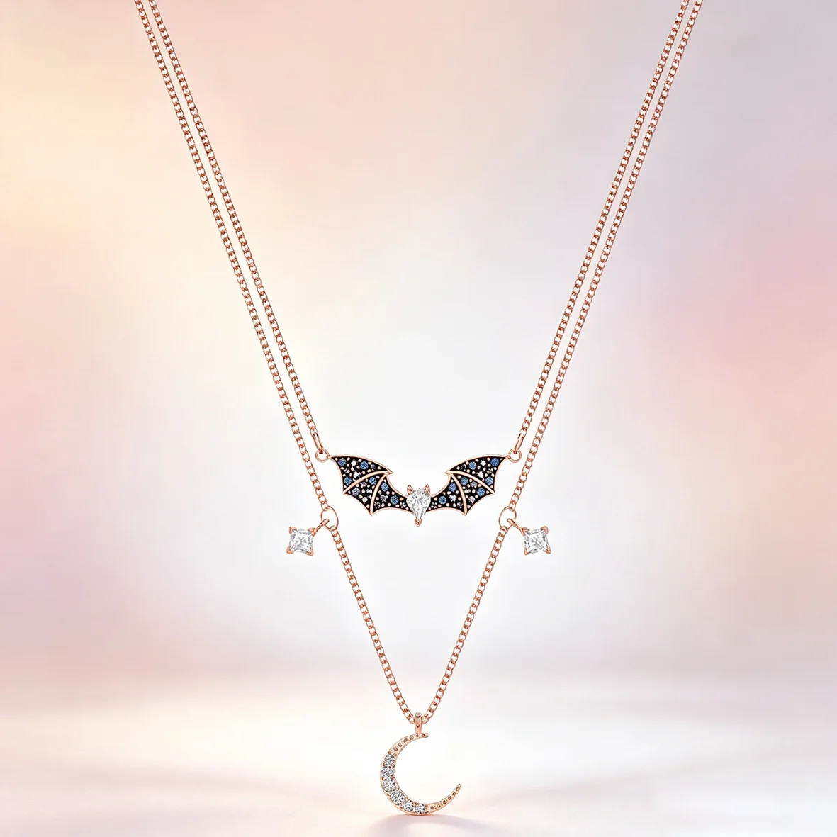 Trendy Multicolour Crystal Butterfly Feather Statement Necklace
