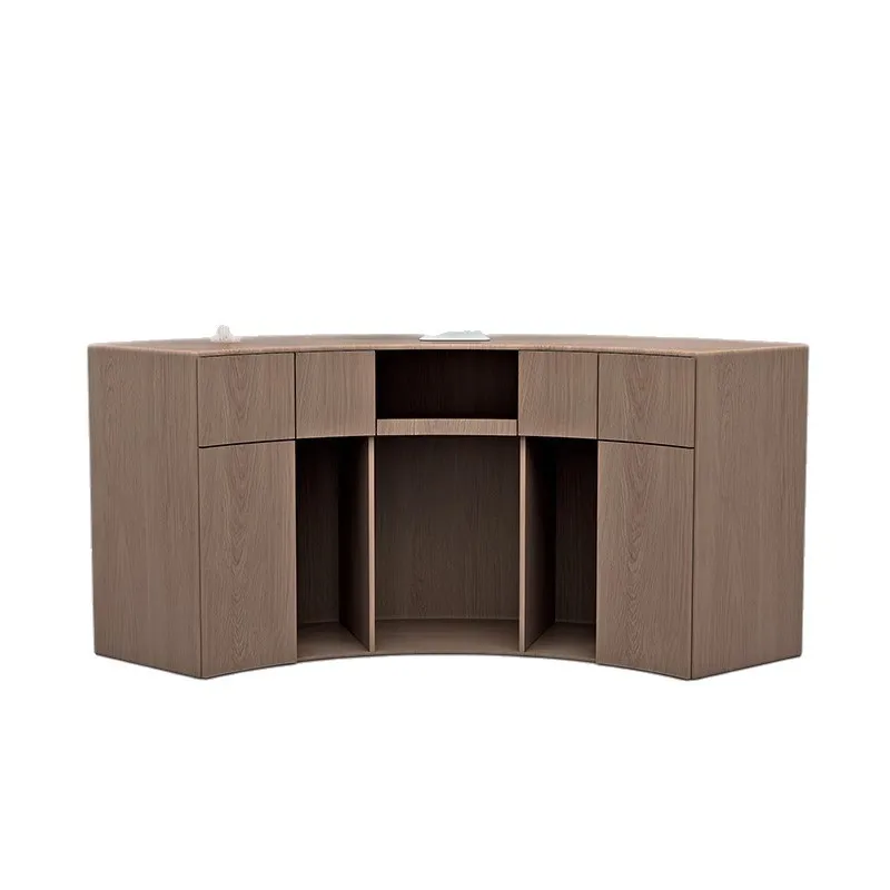 Beauty salon desk, log color clothing store curved front desk