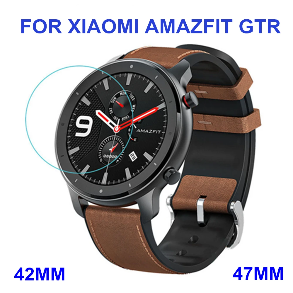 2 Pcs Tempered Glass Screen Protector Clear Film For Xiaomi Huami Amazfit GTR 47MM 42MM Smart Watch Wristbands Accessories