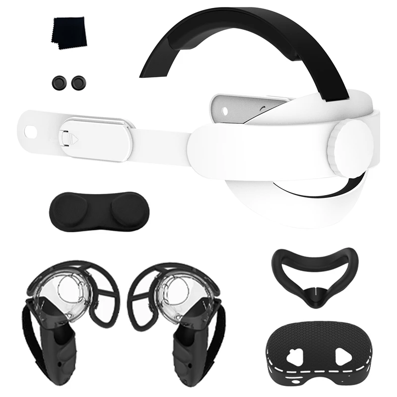 For Quest 3S Protective Case Elite Head Strap Controller Grip Covers Face Cover Lens Cap And Eye Mask For Meta Quest 3S