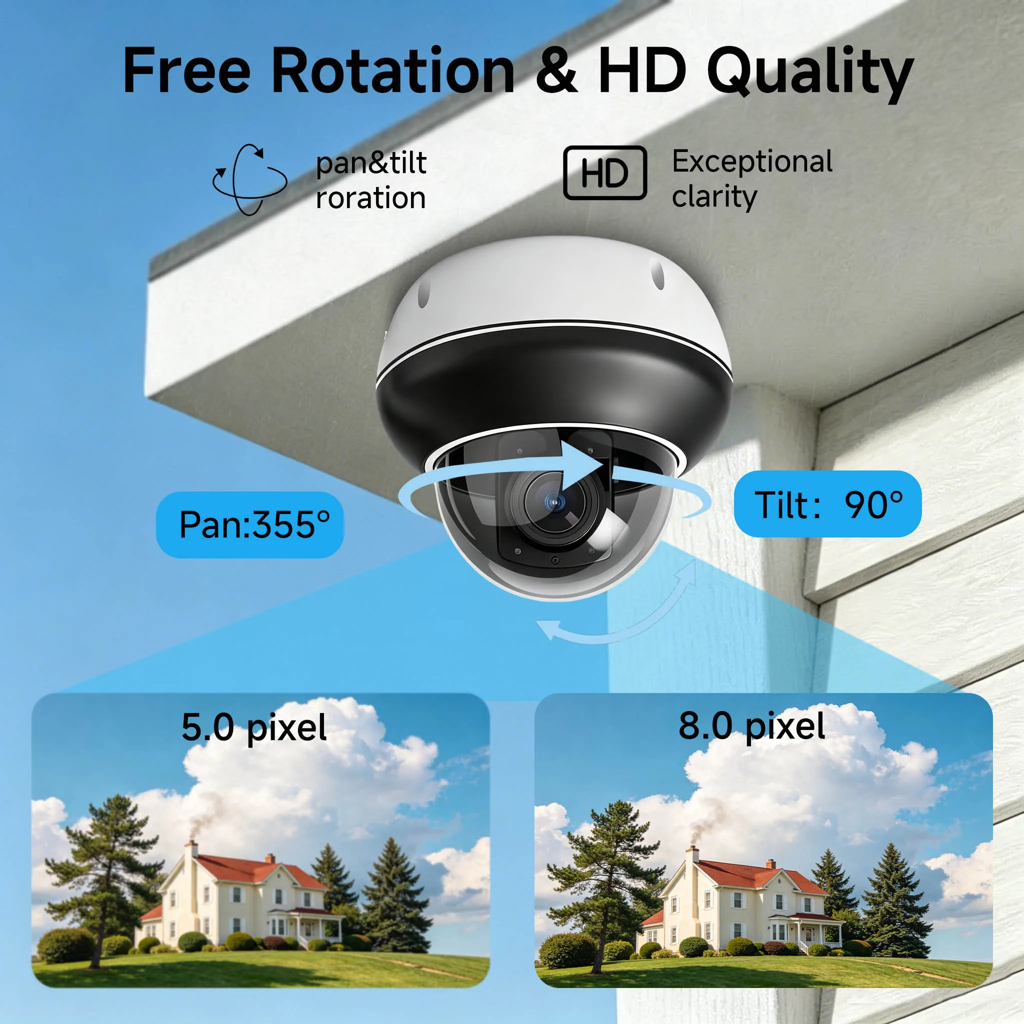 BFMore 5MP Full Metal 4K 8MP HD Human Tracking Motion Detection 2.7-13.5mm 5X Optical Zoom POE Wire PTZ Dome камера Onvif