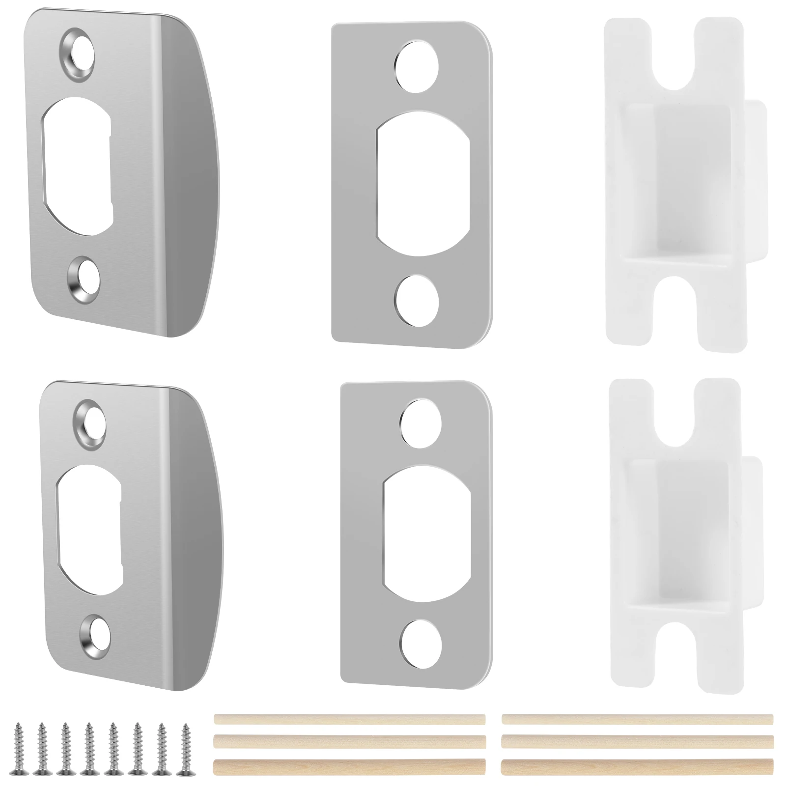 

Door Latch Restorer Stainless Steel Door Lock Repair Plate with Spacers Sturdy Door Lock Security Repair Tool Easy Installation