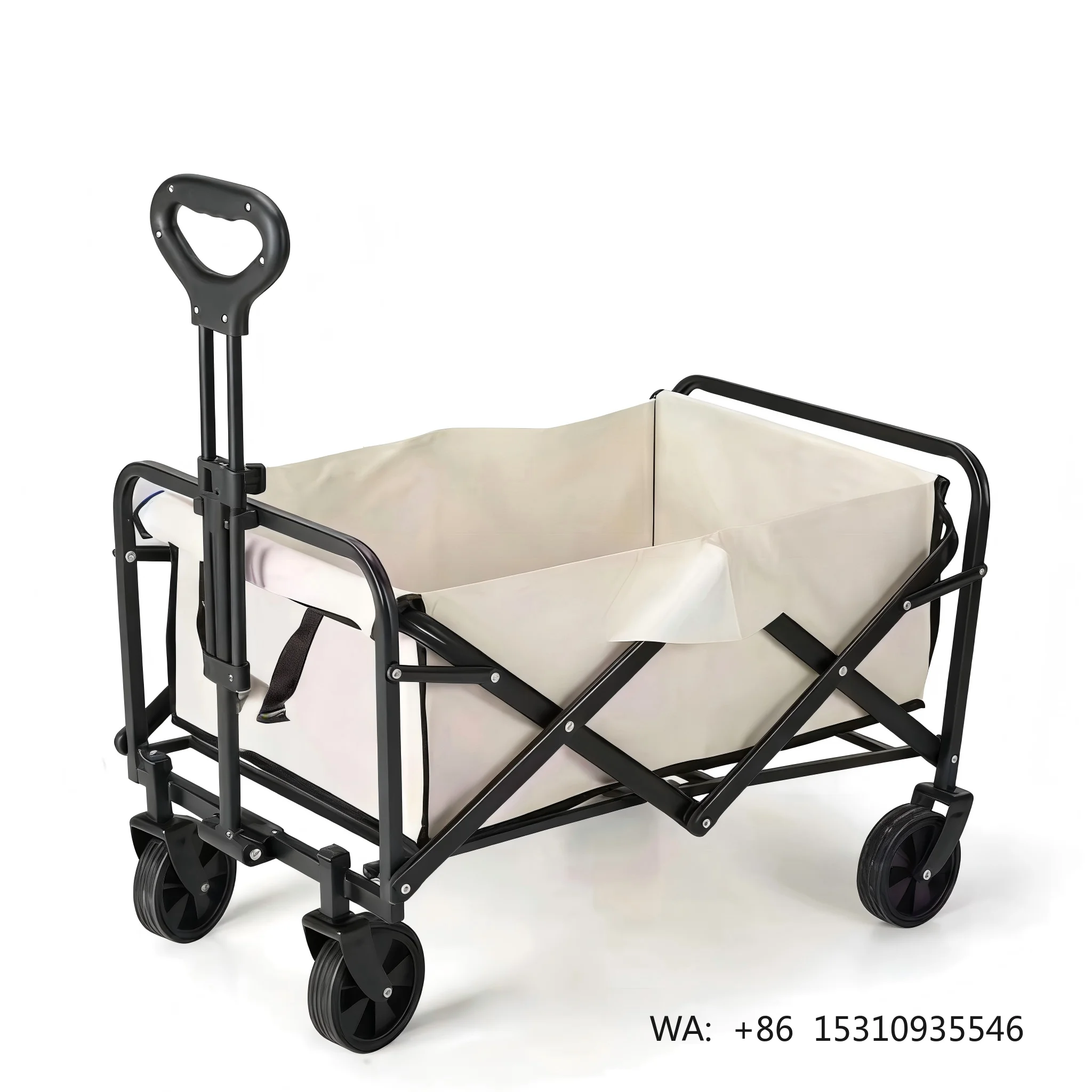 Classic Foldable Waterproof Camping Wagon Portable Four-Wheel Outdoor Utility Cart Reliable Grocery Trolley for Picnic