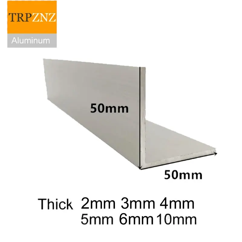 50x50mm thick 2mm-10mm 6063 Right  Angle aluminum L-shaped aluminum alloy Aluminum edging triangle profile Decoration Materials