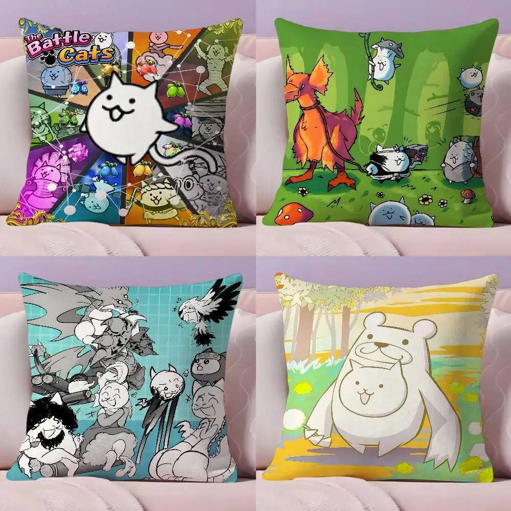 

Game The Battle Cats Pillow Case Pillowcase Ultra Soft Skin Friendly Fabric Cloud Like Comfort & Concealed Zipper