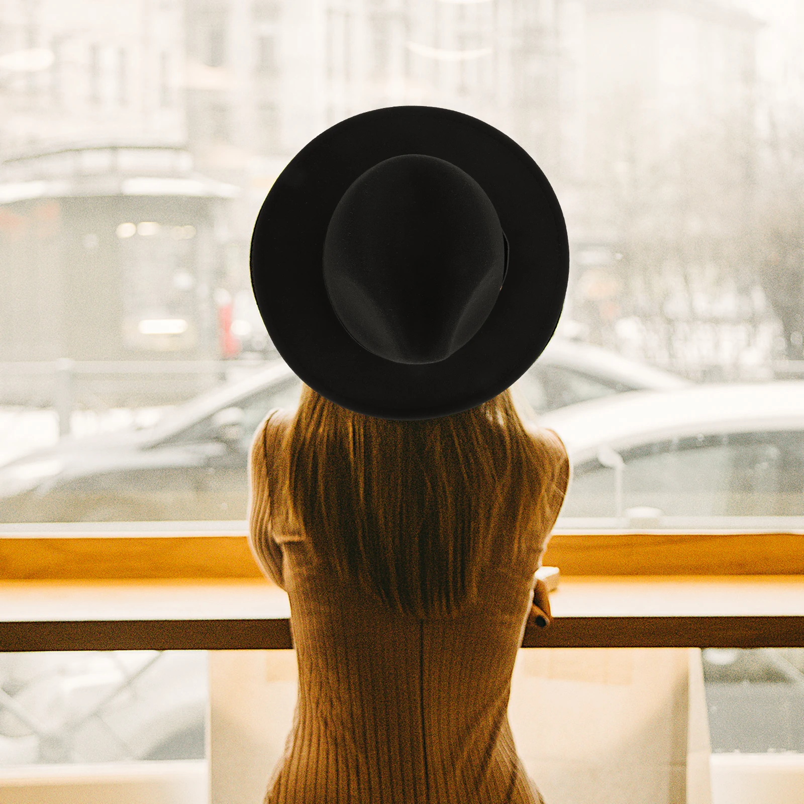 

Wide Brim Fedor Hat Dancing Women for Hats Summer Banquet -match Woolen