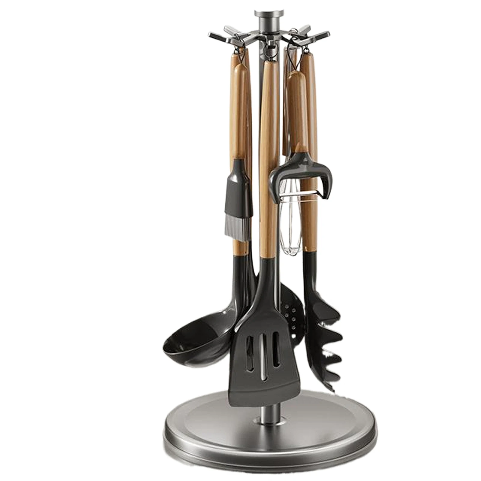 Kitchen Utensil Stand Rotating Kitchen Utensil Storage Hanger For Countertop Rotatable Cooking Utensils Holder With 8 Hooks