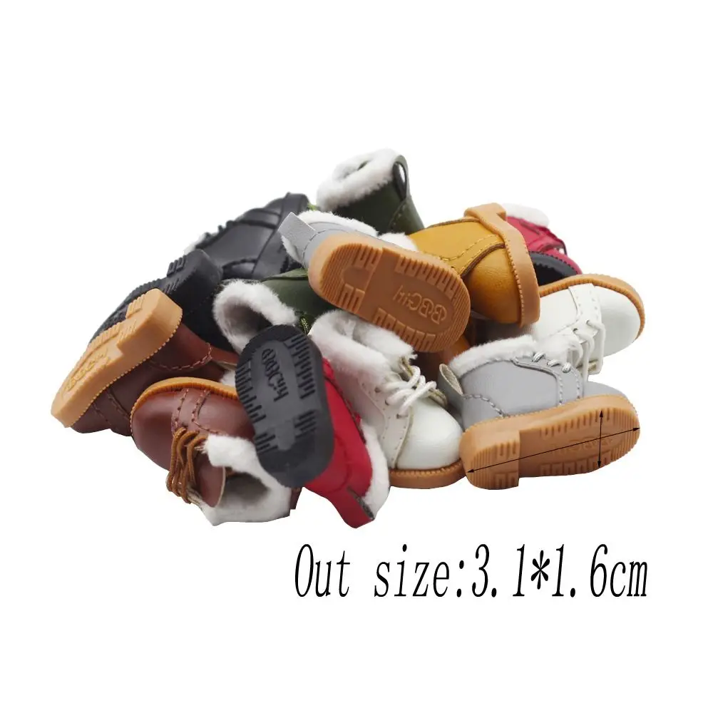 3.2cm 1/8 BJD Handcrafted Doll Winter Boots For 1/6 Blythes OB22 ob24 Dolls Shoes Clothing Doll Accessories