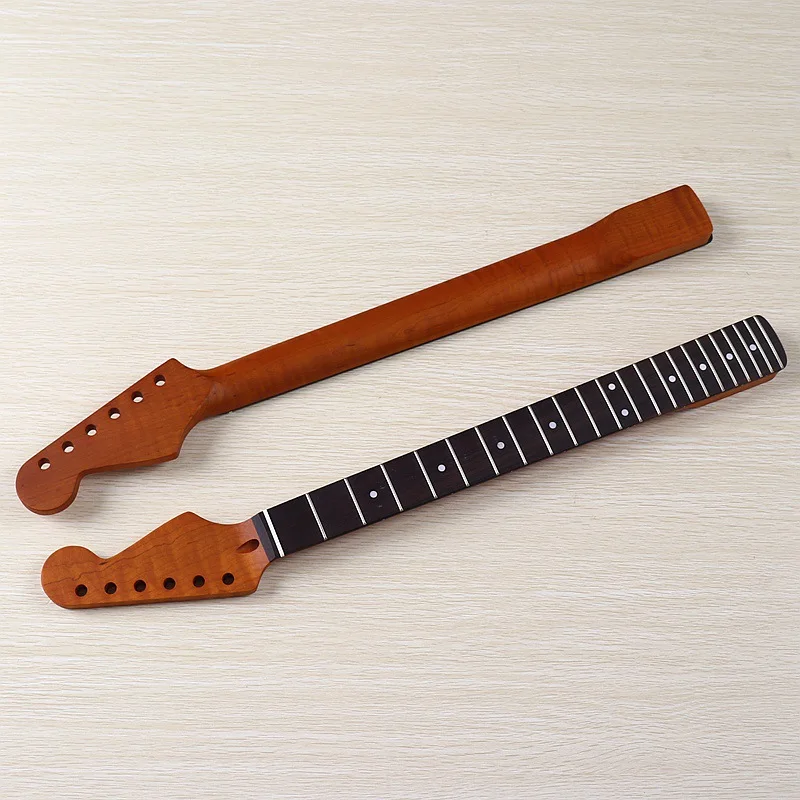 22 tiger grain baked maple rose wood matte 5.6 wide electric guitar neck ox bone pillow guitar handle DIY modification