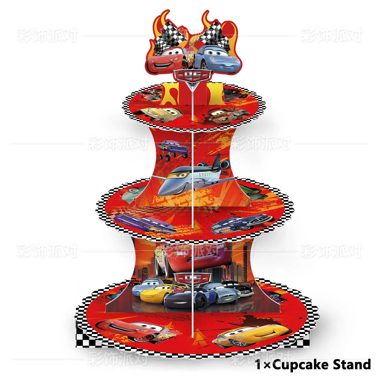 Disney Lightning McQueen Cake Stand Car Paper Party Racing Cars Dessert Station Supplies Kids Happy Birthday Party Decoration