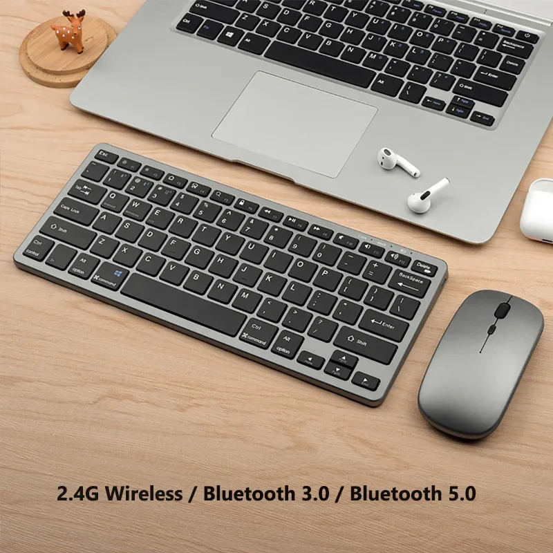 

Bluetooth 5.0 &2.4G Wireless Keyboard and Mouse Combo Mini Multimedia Keyboard Mouse for Computer Laptop PC Pad Macbook Android