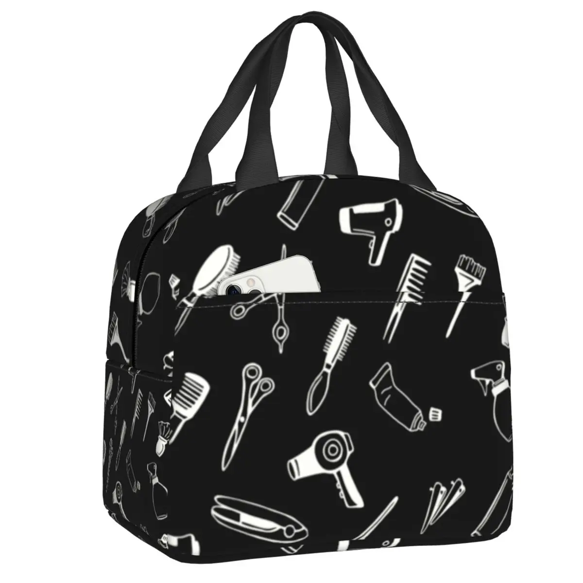 Custom Hairstylist Hair Dresser Barber Tools Insulated Lunch Bag School Hairdresser Lover Leakproof Thermal Cooler Lunch Box