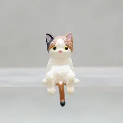 DIY Edge Cat Figurines Cartoon Simulation Cat Refrigerator Sticker Material Miniatures Resin Car Cat Ornament