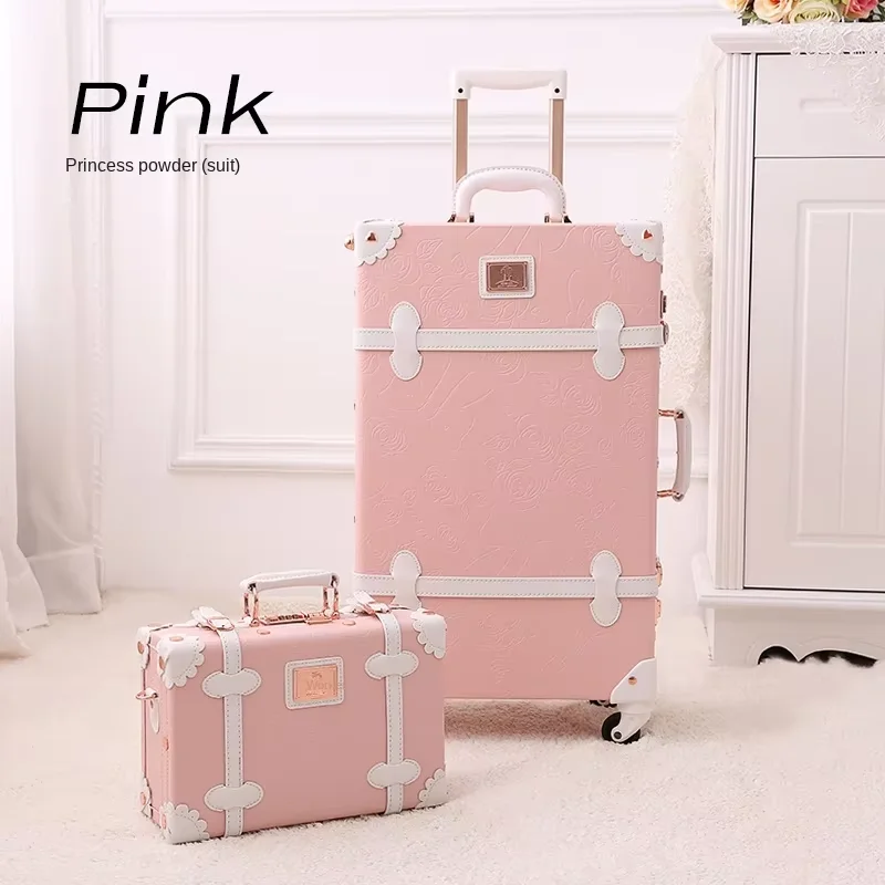 Vintage Suitcase Luxury Luggage Makeup Carry Case PU Good Quality Cabin Trip Suitcase Sets 20 24 26 28 inches