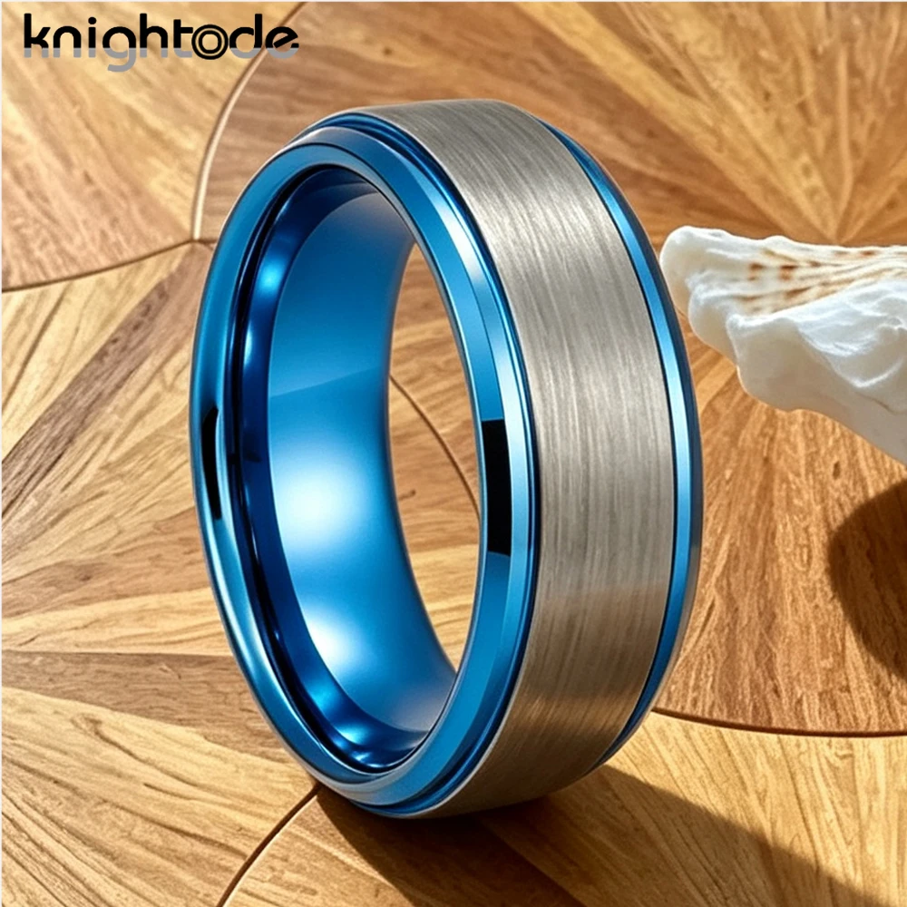 6mm/8mm Tungsten Steel Couple Rings Silver Brushed Engagement Wedding Band for Men And Women Anniversary Jewelry Gift view 2