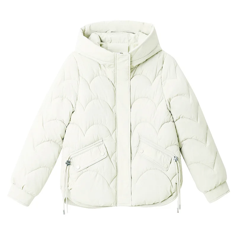 

2025 пуховая хлопковая короткая стеганая куртка, женские парки, осень-зима, плотные хлопковые пальто с капюшоном, женская черная повседневная верхняя одежда, одежда