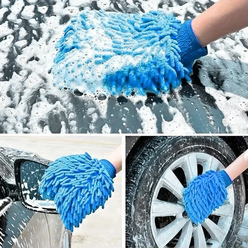 Car Wash Dusting Glove Soft Microfiber Gloves for Car Cleaning Towel Cloth Mitt Wax Detailing Brush Detailing Auto Cleaning Tool