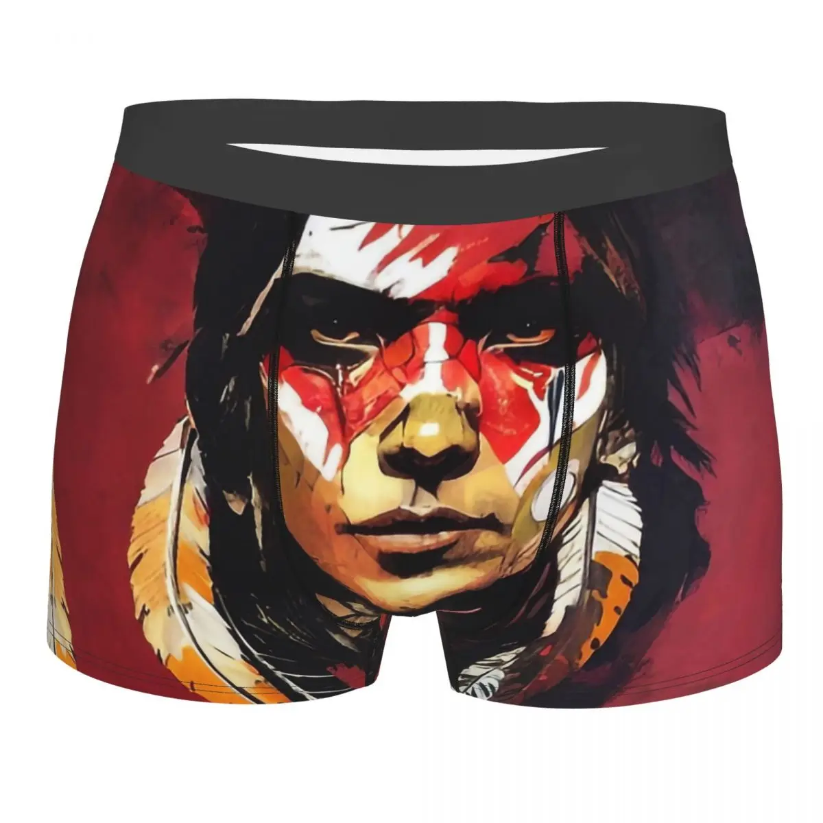 Native American Warrior Men's Boxer Briefs Shorts Men Underpants Cartoon Anime Funny Men's Panties Soft Underwear For Men