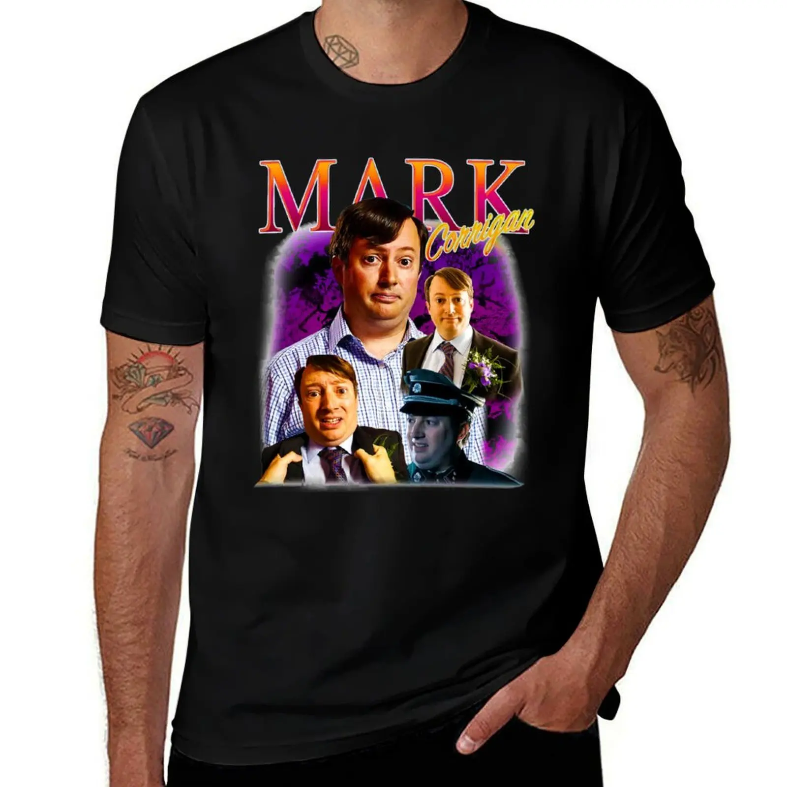 Mark-Corrigan-From-Peep-Show-Homage T-Shirt Active Sports Short Sleeve Cotton Shirt T-Shirt