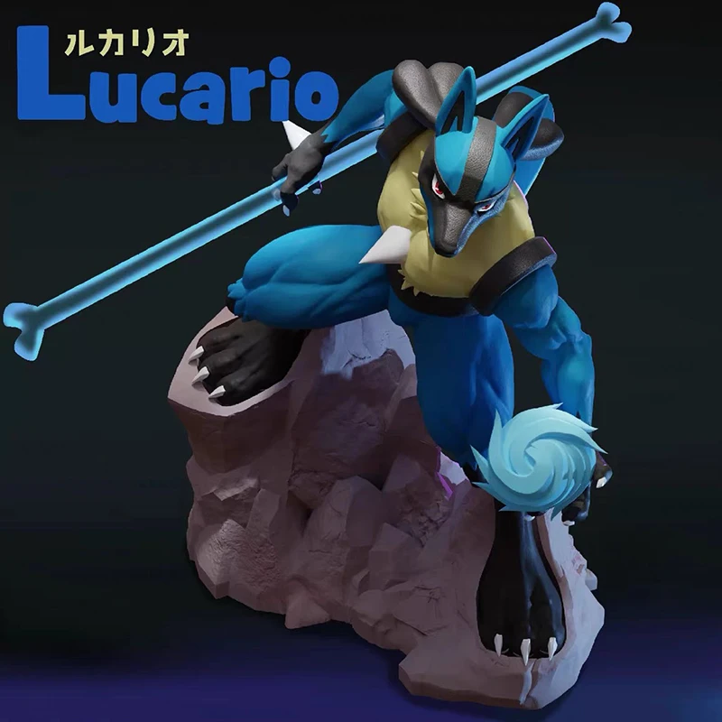 Digimon Adventure Animation Tisch und Statue Lucario Evolution Group Gk Figur Haustier Elf Anime Modell individuelles Geschenk