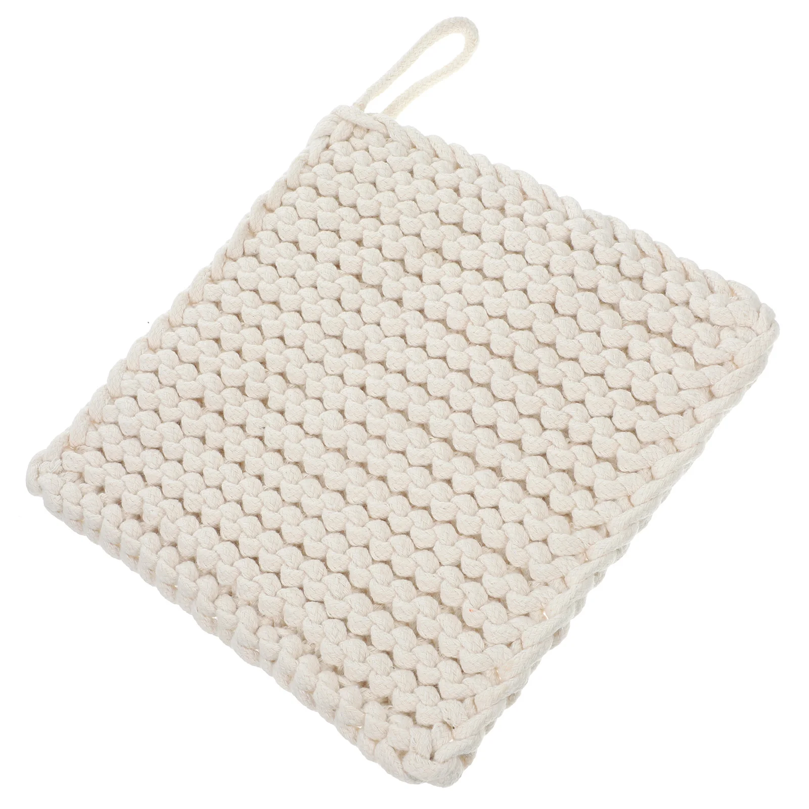 

Woven Cotton Mat Thick Square Coaster Heat Pad Anti-Slip Table Protector Kitchen Dining Decor Easy Clean Eco Material Long Use