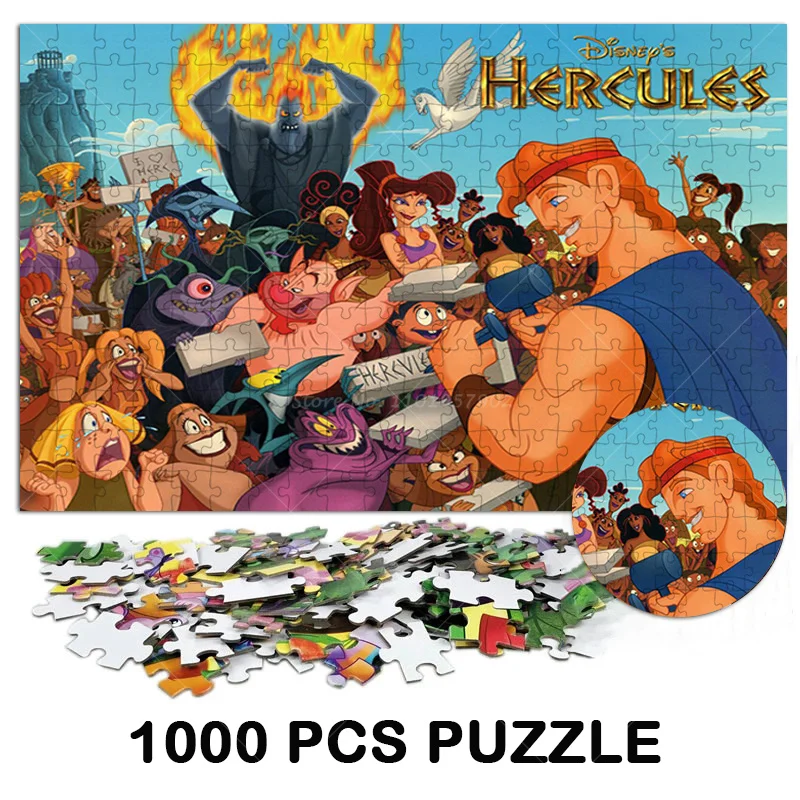 Disney Movie Hercules Flat Puzzle 1000PCS Cartoon Portrait Jigsaw Puzzles Relax Education Game Child's Toy Christmas Gift