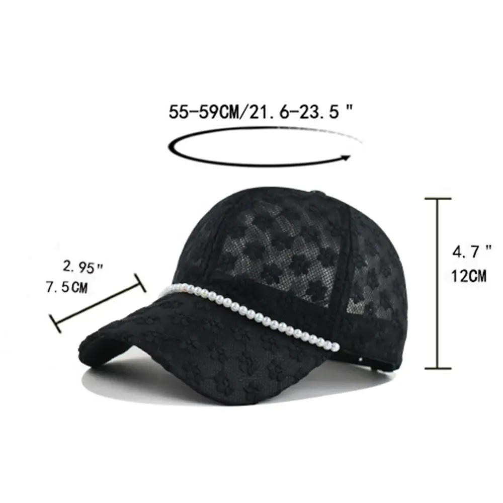 Fashion UV Protection Floral Print Hat Breathable Lightweight Lace Mesh Hat Outdoor Knitting Hat