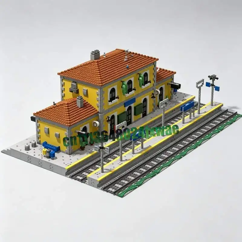 

3999PCS MOC Classic Italian Train Station Building Blocks DIY Creative Assembly Puzzle Educational Toy Gift Collection Display