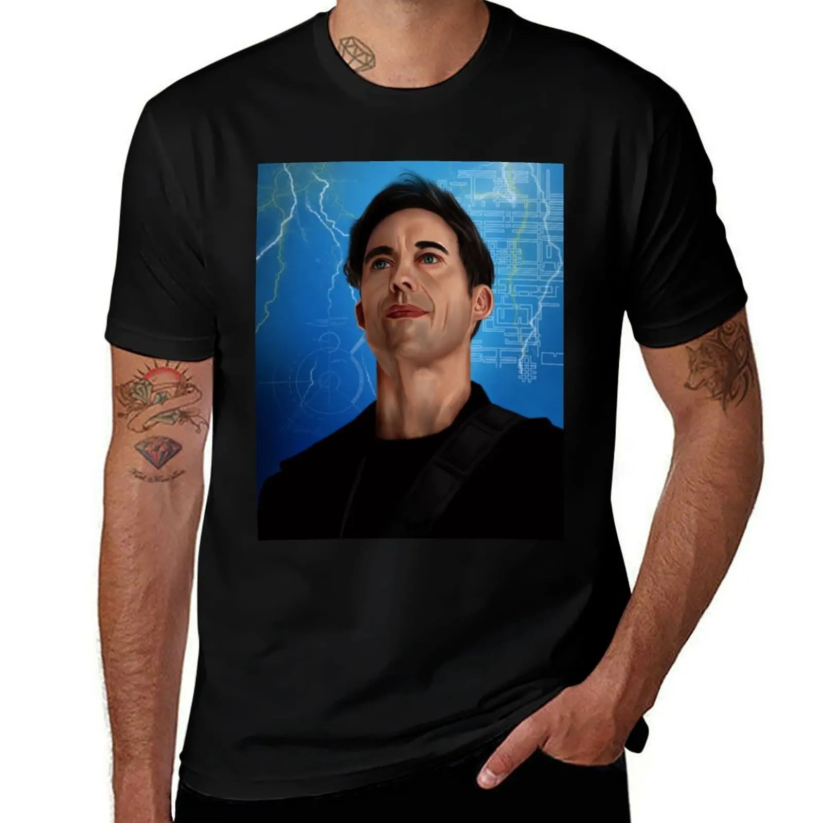 Harrison Wells T-Shirt Fashion Pattern Printed Tee Shirt T-Shirt