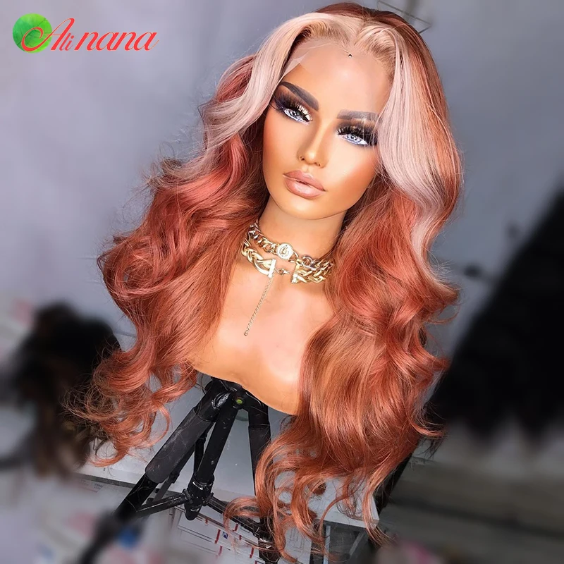 สีส้มสีชมพู613 Body Wave วิกผม13x 6ลูกไม้ด้านหน้าวิกผม100% มนุษย์วิกผมผู้หญิง Pre-Plucked 5X5ปิดลูกไม้วิกผม