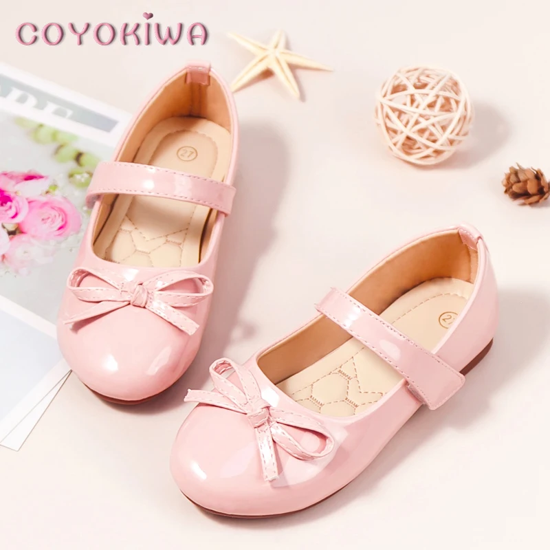 Baby Girls Mary Janes Shoes Toddlers Princess Leather Ballerina Flats Kids Birthday Party Shoes Bridesmaid Flower Girls Shoes