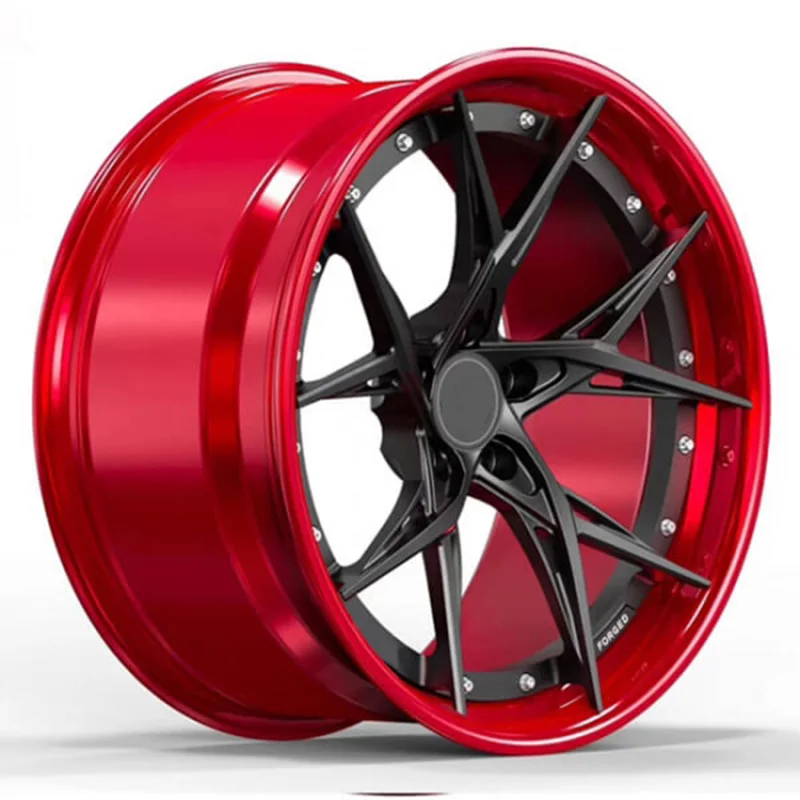 Borui Forged Aluminum Alloy Wheels 5x112 5x120 18-20 Inch Red Rim Black Multi Spoke Design Compatible With For BMW M Series