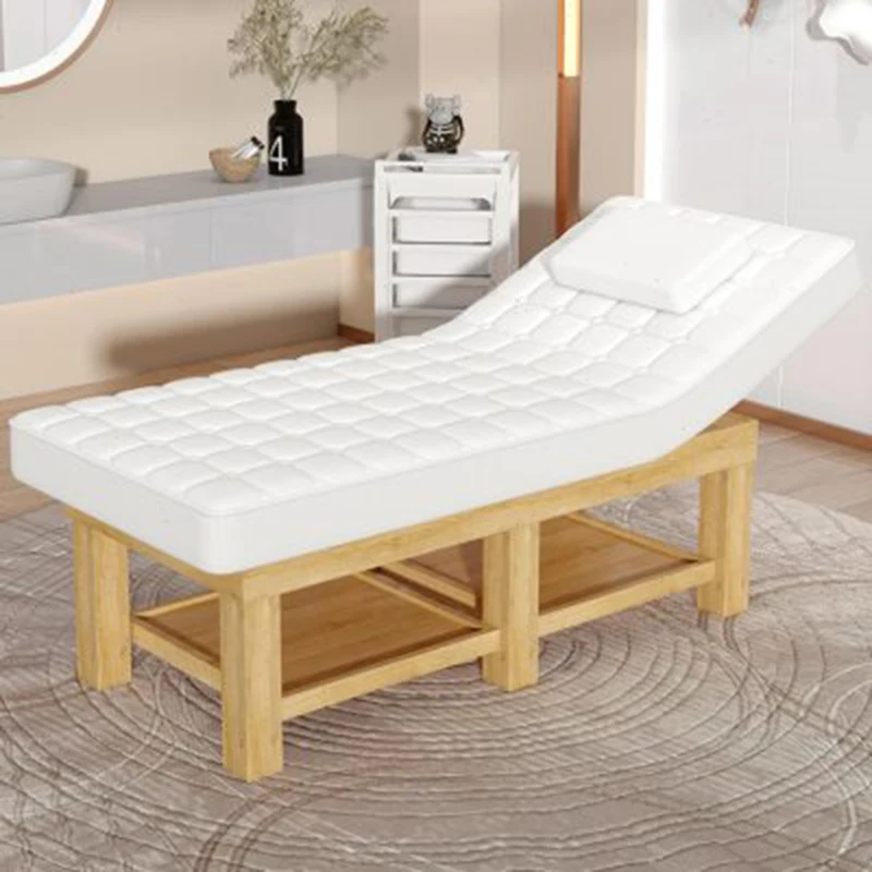 Solid Wood Latex Massage Bed Beautify Knead Tattoo Spa Massage Tables Placement Sauna Comfort Salon Furniture Cama Dobravel FYMB