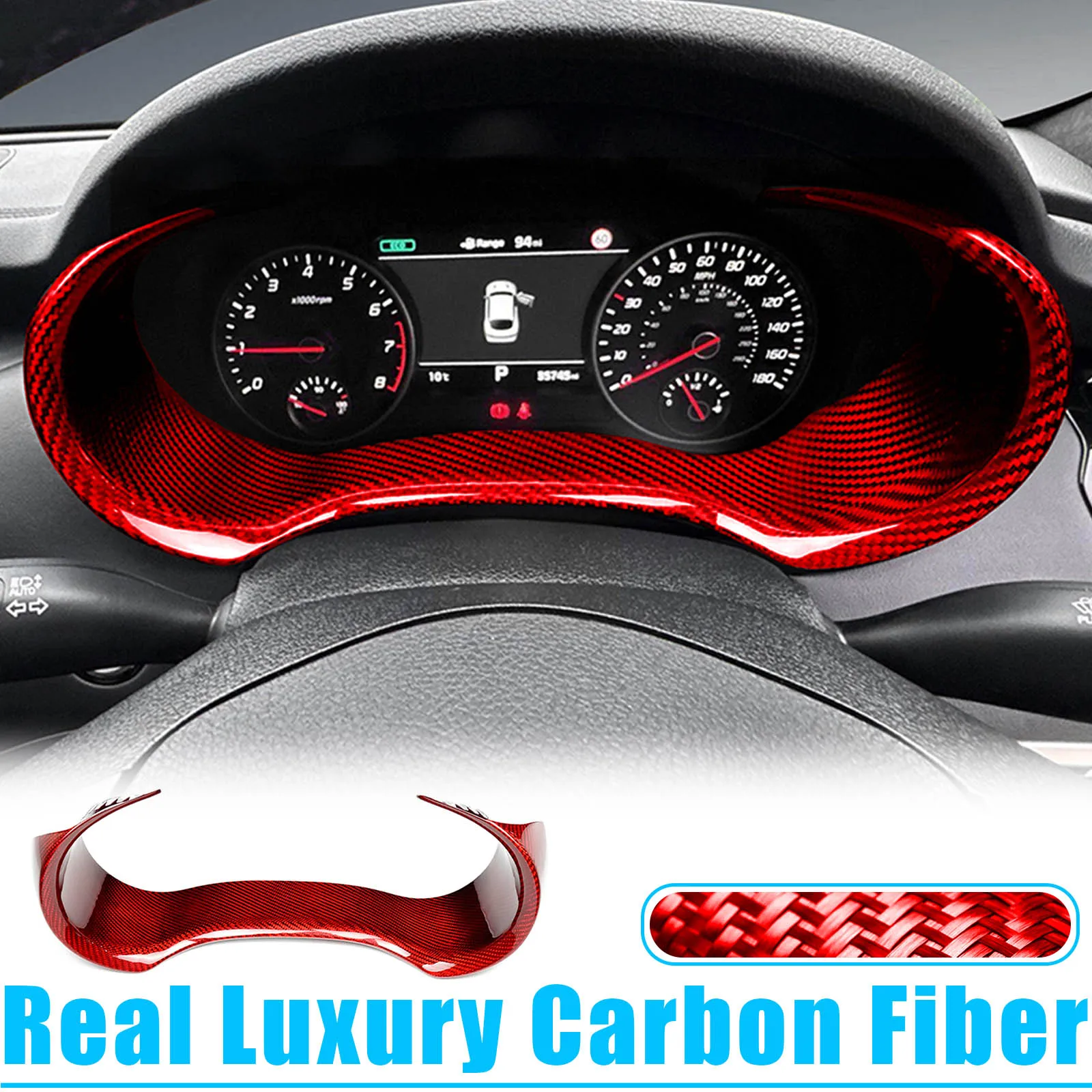 Car Speedometer Frame Cover Trim Real Carbon Fiber For Kia Stinger 2018-2023