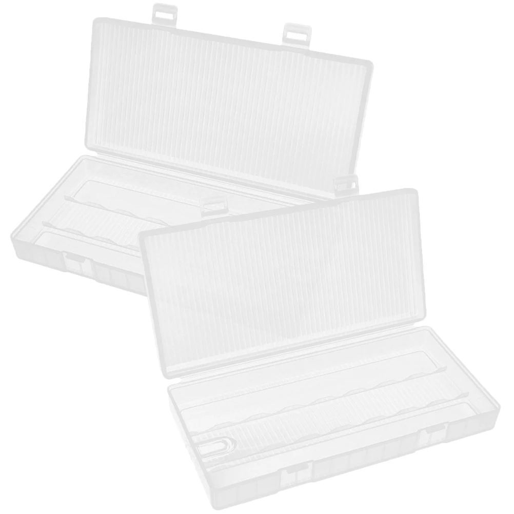 

2Pcs Storage Organizer Box Transparent Plastic Hanging Storage Case for 8 Batteries and Small Items