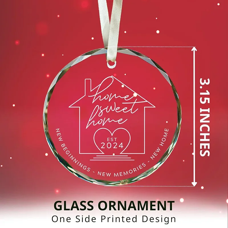 Glass Transparent Christmas Creative Pattern Hanging Holiday Creative Decorations Couple Gifts Spot New Style