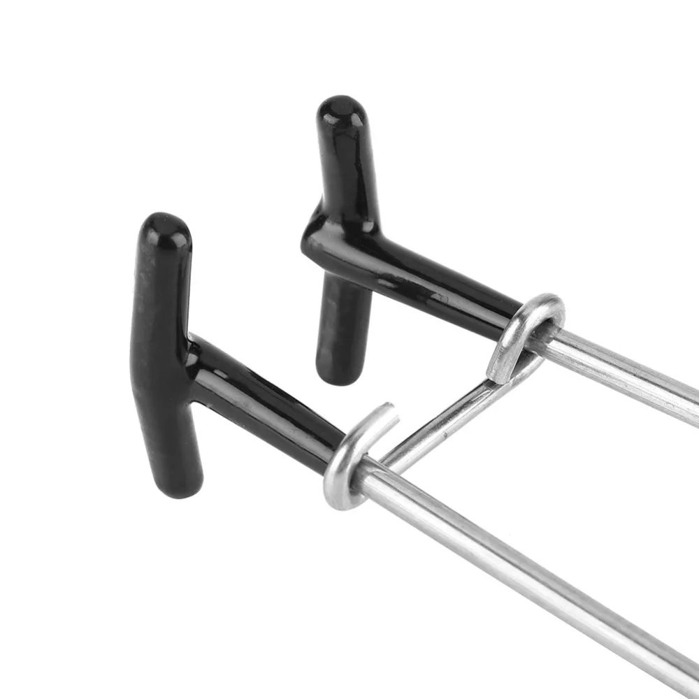 4 قطعة الفولاذ المقاوم للصدأ دائم فتاحة فم السمكة T-شكل 18 × 4 سنتيمتر خطاف الصيد النازع فم السمكة مفرشة ملحقات صيد سمك #2