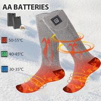 Winter Heated Sock With Battery Case Rechargeable Battery Stocking Women Electric Heating Ski Socks Sports Thermal Warmer Foot