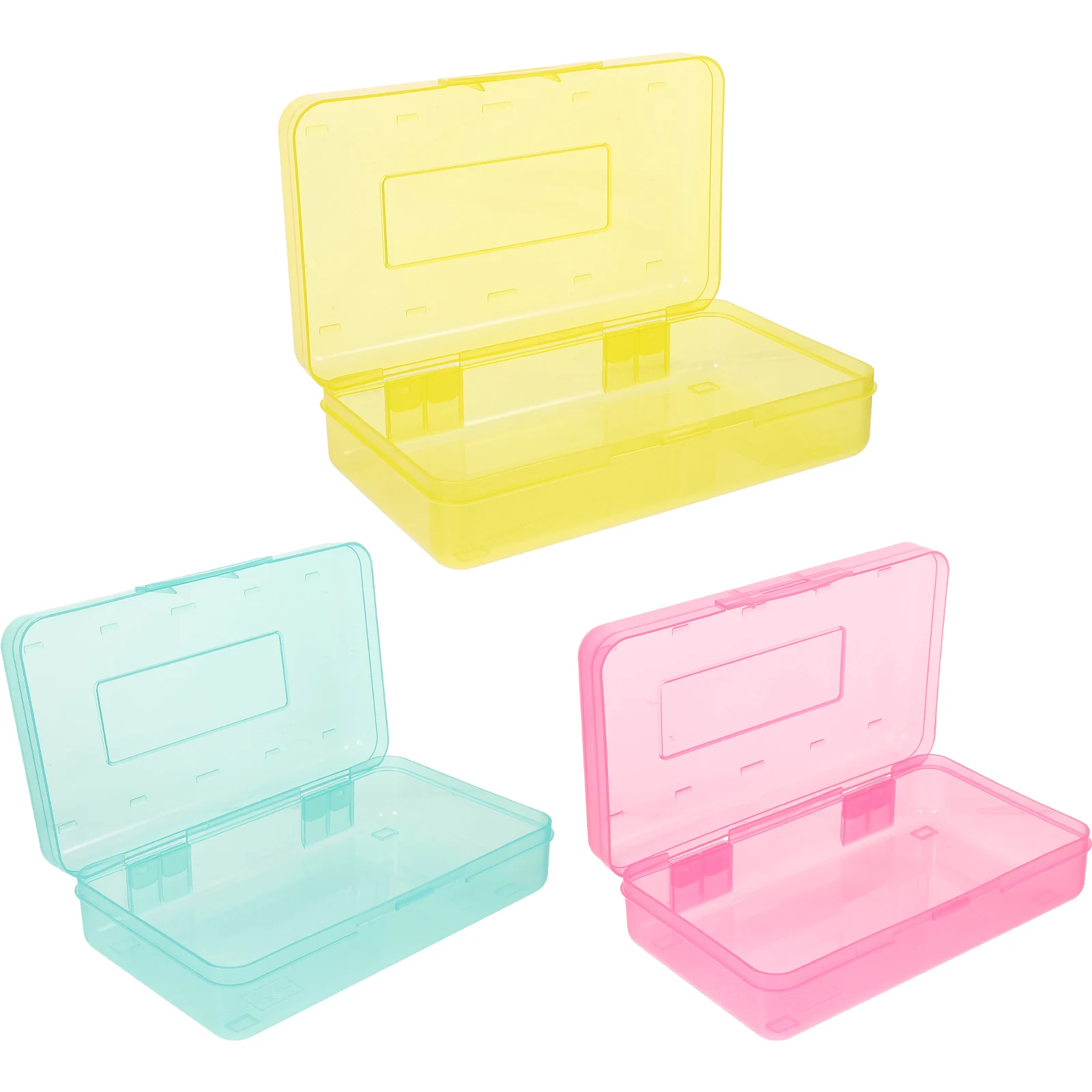 Scatola per matite in plastica da 3 pezzi Organizzatore per penne leggero Astuccio per matite di grande capacità per matite per pittura per ufficio scolastico per studenti