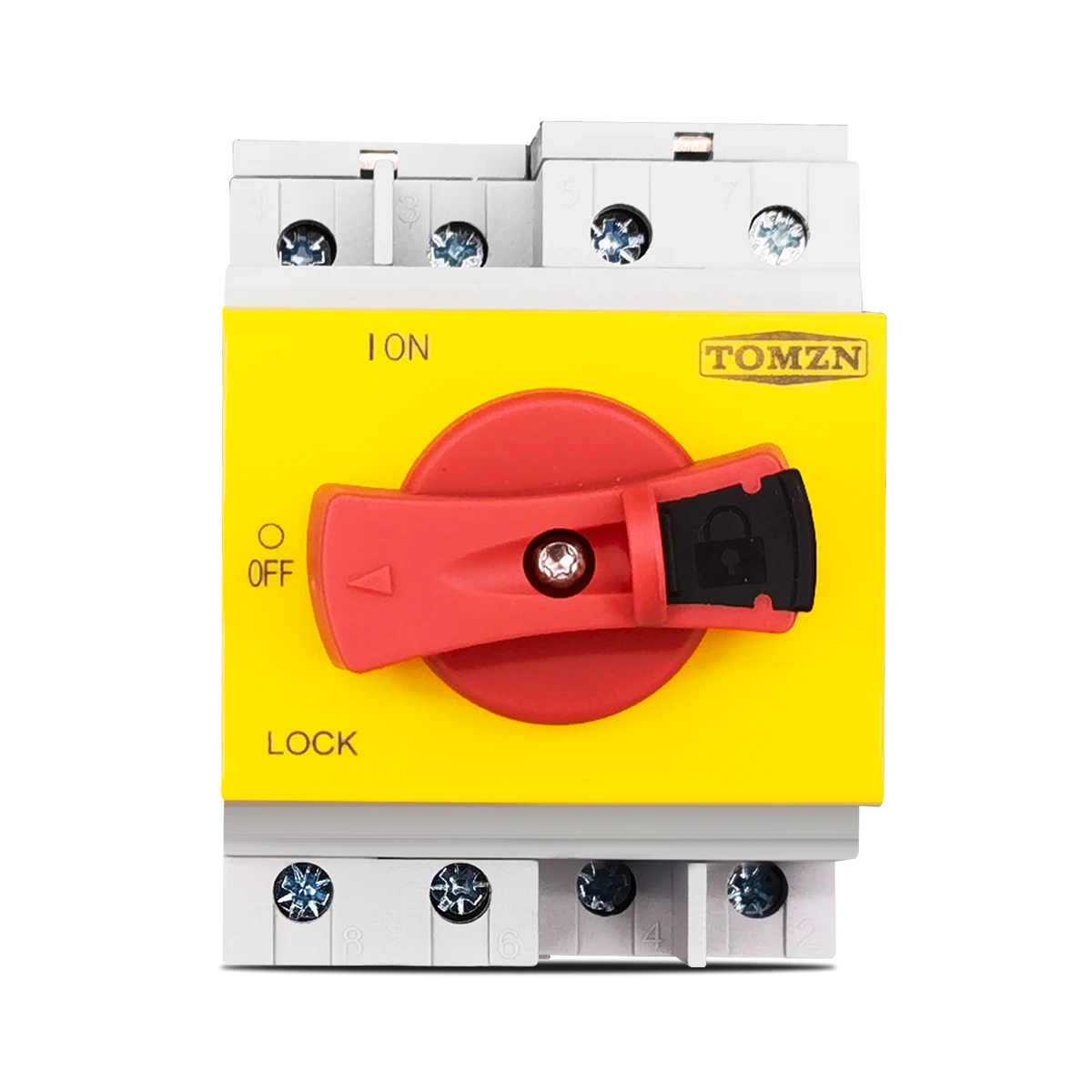 PV DC 1200V 32A TOMZN Din Rail Solar Rotating Handle Isolator Rotary Switch Disconnector For Solar Distribution Box