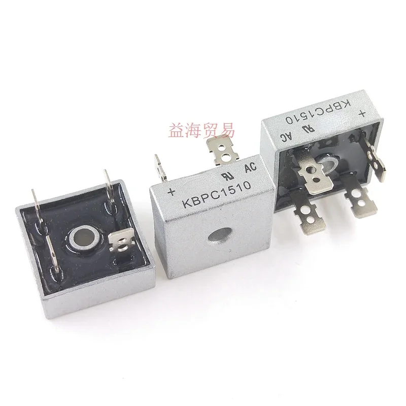 10PCS/LOT Single-phase bridge rectifier KBPC1510 rectifier stack square  full bridge 15A1000V new KBPC1010